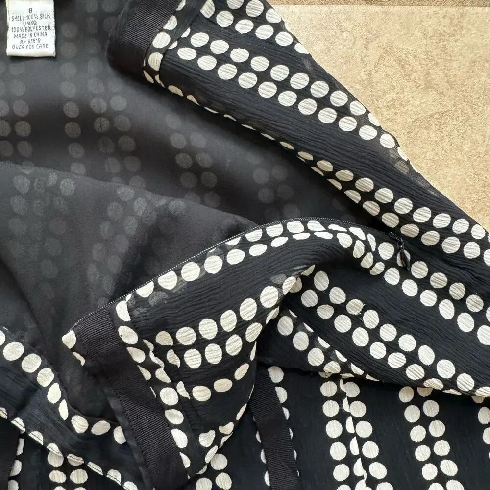 Silk Skirt Polka Dot Women’s Knee Length Coquette Whimsy Goth Fairy Preppy